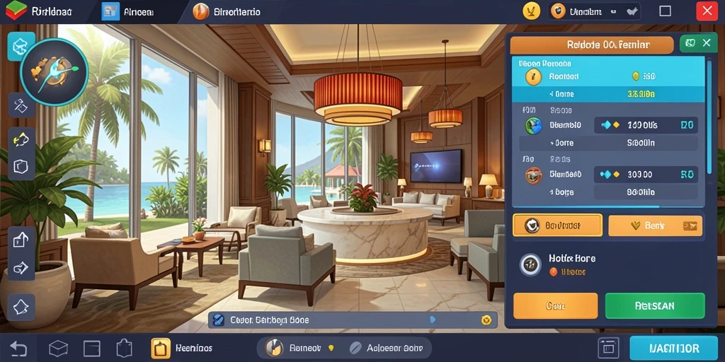Screenshot menunjukkan antarmuka utama game dengan karakter yang menarik.